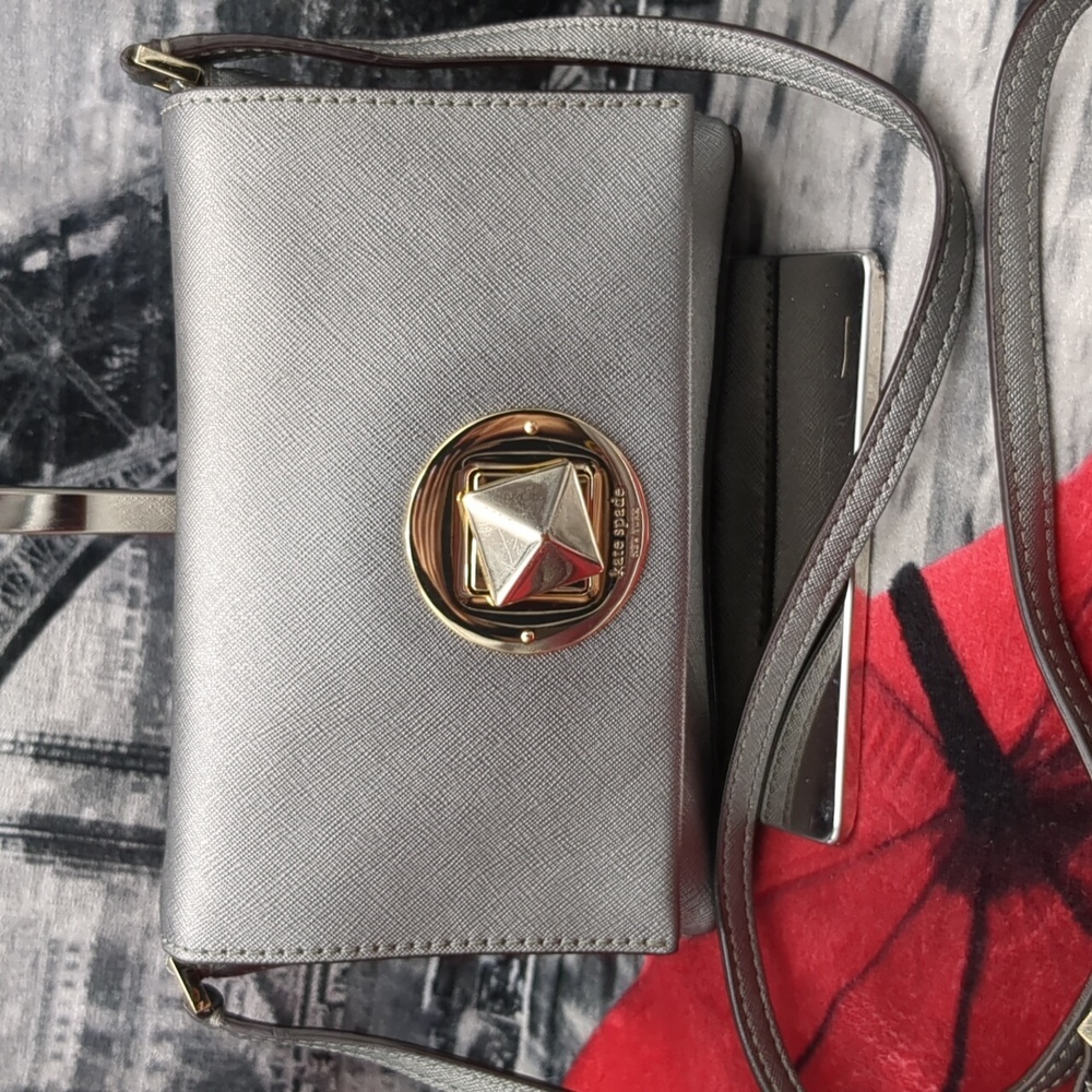 Kate Spade Newberry Lane Silver Crossbody Bag